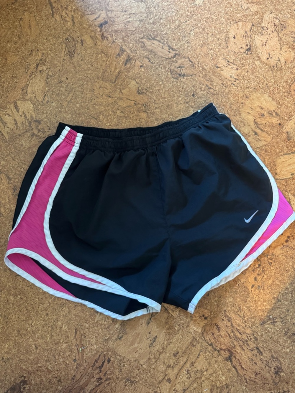 Nike Dri Fit Women’s Black & Pink Athletic Running Shorts Dri-Fit